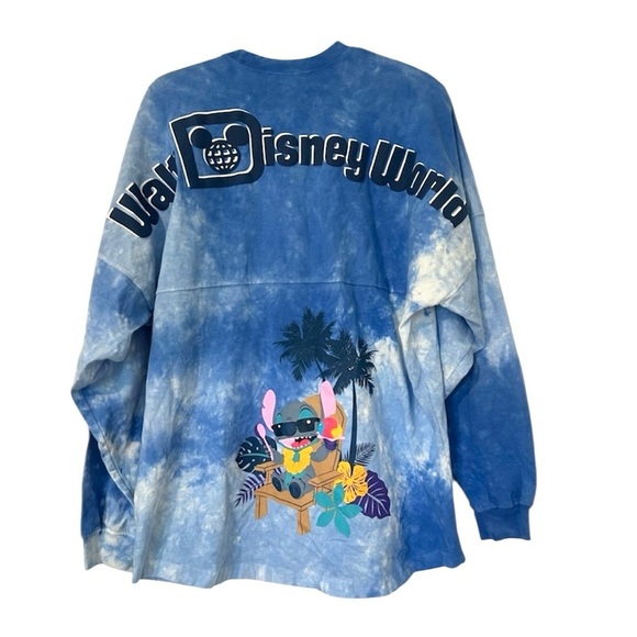 Disney Stitch Hawaiian Aloha Spirit Jersey Size Medium Cotton Long Sleeve - Picture 1 of 7